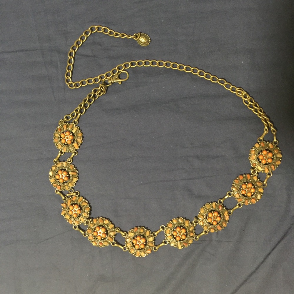 New Gold withs beads chain belt